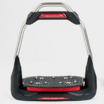Red Freejump Adults AIR'S Inclined Grip Tread Straight Eye Stirrups Red