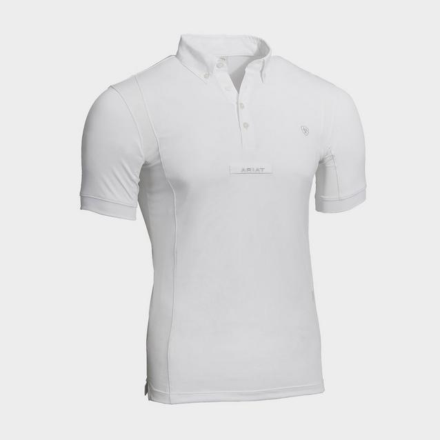 White Ariat Mens Tek Short Sleeved Show Shirt White image 1