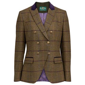 Green Alan Paine Ladies Surrey Double Breasted Blazer Olive