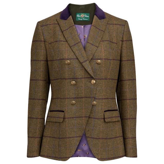 Green Alan Paine Ladies Surrey Double Breasted Blazer Olive image 1