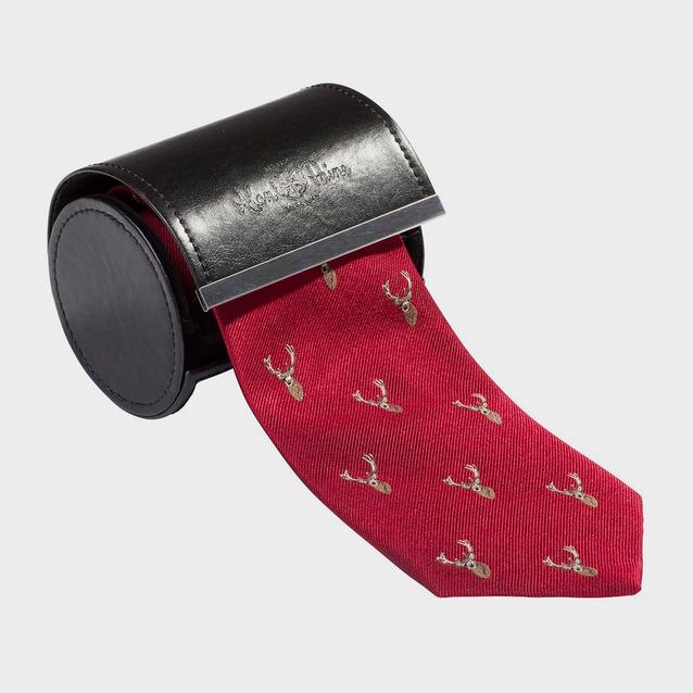 Red Alan Paine Country Ripon Silk Tie Deer Red image 1