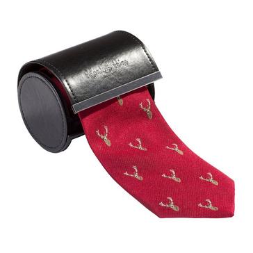 Red Alan Paine Country Ripon Silk Tie Deer Red