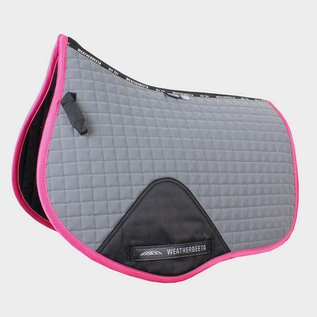 Pink WeatherBeeta Reflective Prime GP Saddle Pad Silver/Pink image 1