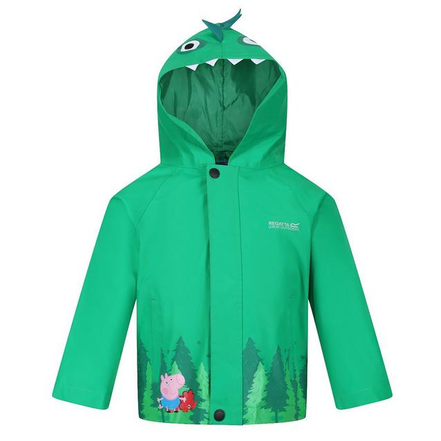 Green Regatta Kids Peppa Animal Jacket Jelly Bean Dinosaur image 1
