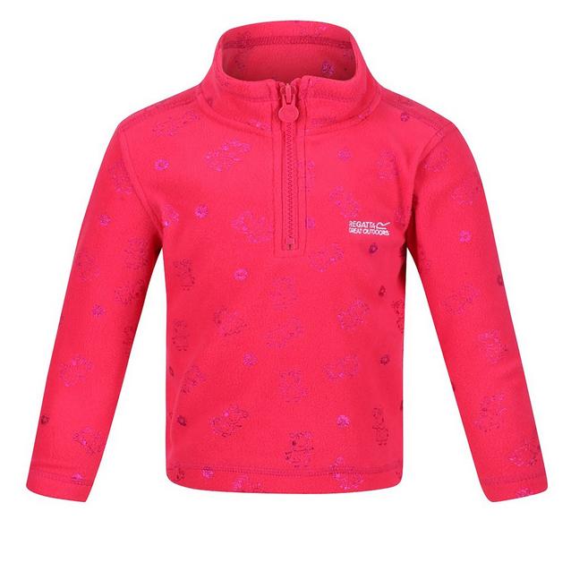 Pink Regatta Kids Peppa Print Fleece Bright Blush Floral Keyline image 1
