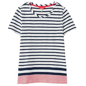 Assorted Joules Ladies Carley Classic T-Shirt Navy Cream Red Stripe 