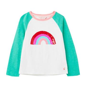 Green Joules Childs Lorna Top Green Rainbow