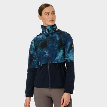 Blue Horseware Ladies Carrie Riding Jacket Green/Navy Tie Dyed