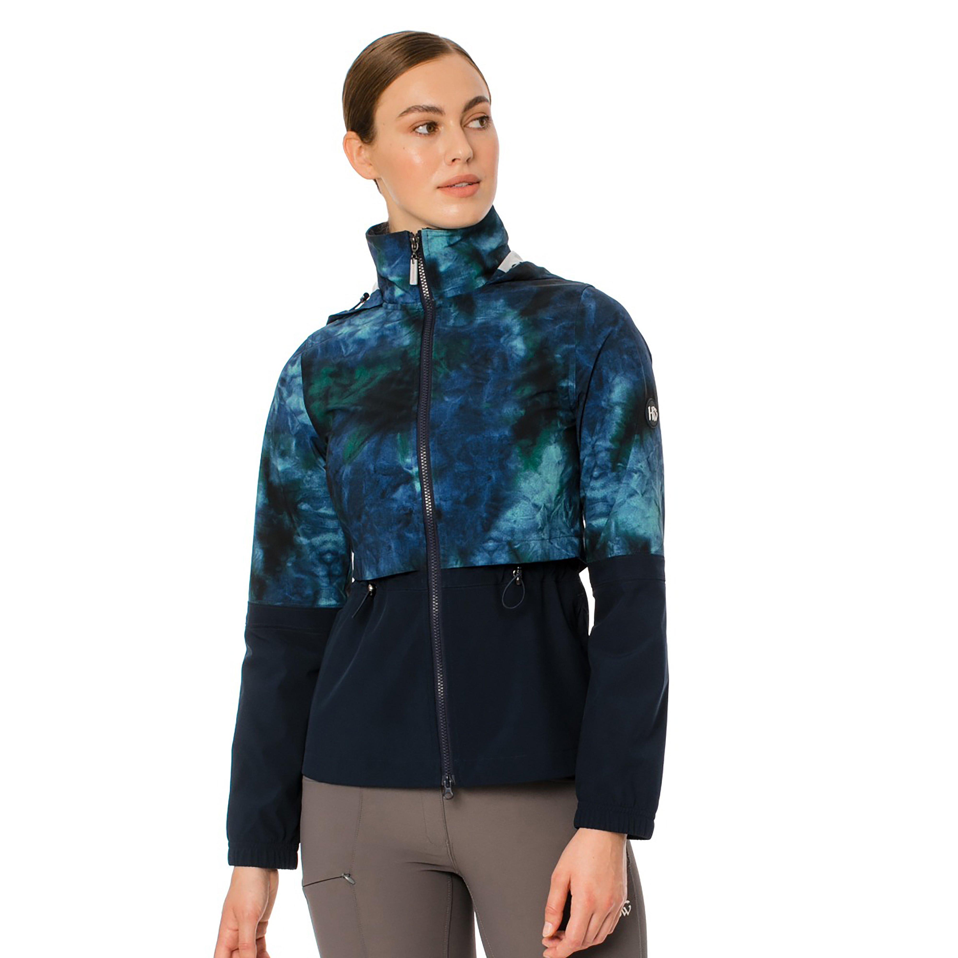 Horseware Ladies Carrie Riding Jacket Green/Navy Tie Dyed