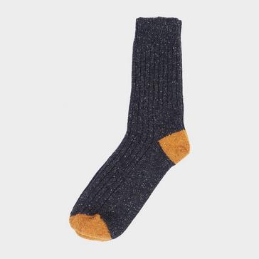 Grey Barbour Mens Houghton Socks Charcoal/Ochre