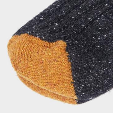 Grey Barbour Mens Houghton Socks Charcoal/Ochre