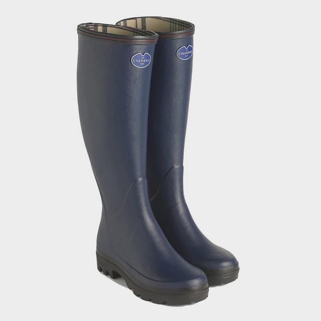 Blue Le Chameau Ladies Giverny Jersey Lined Boots Marine image 1