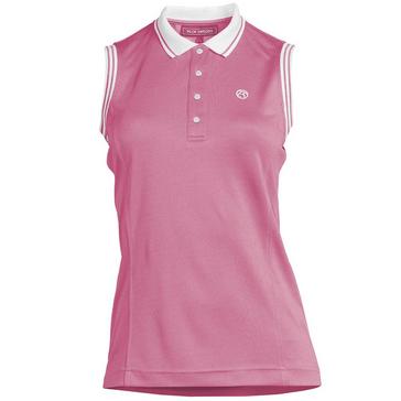 Pink PS of Sweden Ladies Minna Sleeveless Polo Roseberry