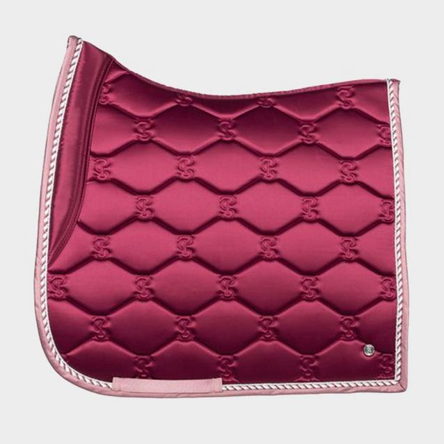  PS of Sweden Signature Dressage Pad Wine With Night Rose Binding image 1
