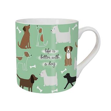 Green Generic Chunky Mug Playful Dogs