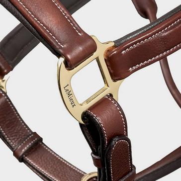 Brown LeMieux Stitched Leather Headcollar Brown