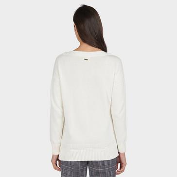 White Barbour Womens Sailboat Knit Off White