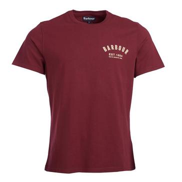 Red Barbour Mens Preppy T-Shirt Ruby