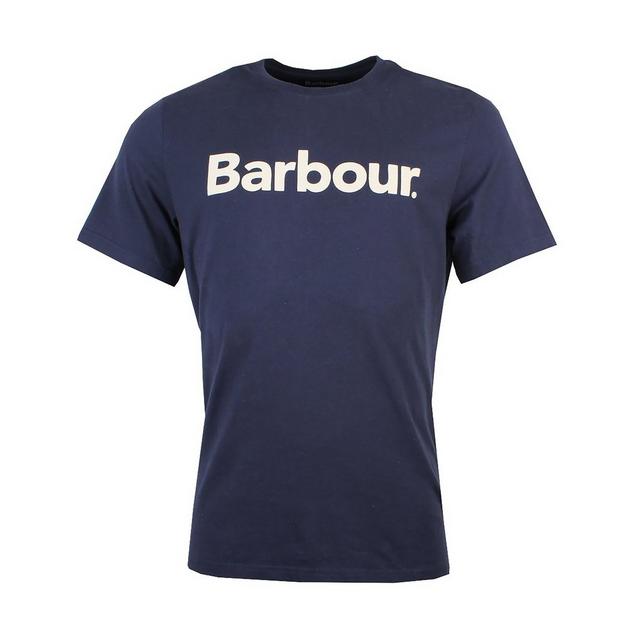 Blue Barbour Mens Logo T-Shirt New Navy image 1