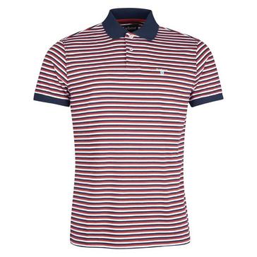 Red Barbour Mens Swinden Polo Shirt Wine