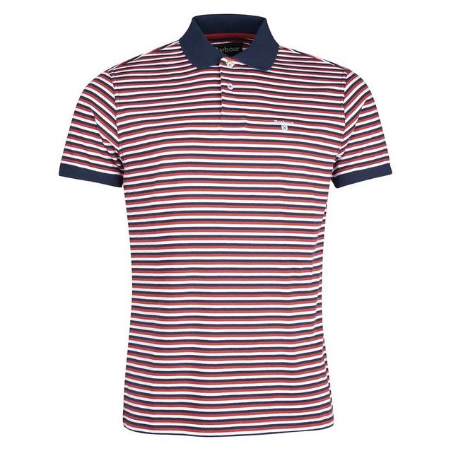 Red Barbour Mens Swinden Polo Shirt Wine image 1