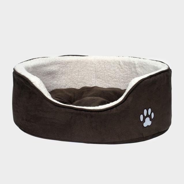 Brown Petface Sams Luxury Oval Bed Brown image 1