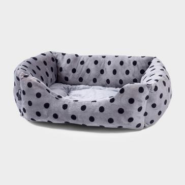Grey Petface Plush Square Bed Grey