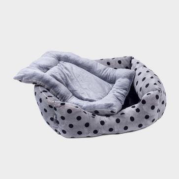 Grey Petface Plush Square Bed Grey
