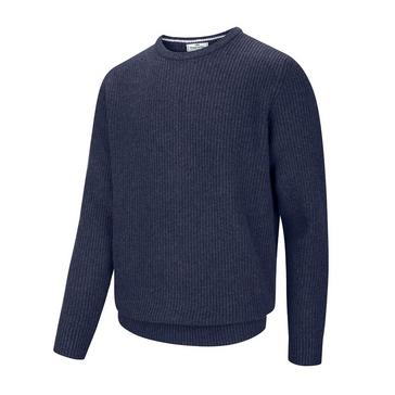 Blue Hoggs of Fife Mens Borders Heavy Rib Knit Pullover Indigo