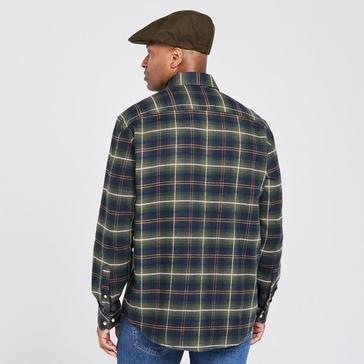 Green Hoggs of Fife Mens Pitmedden Long Sleeve Flannel Shirt Green Check