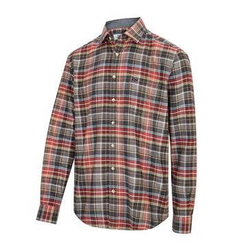 Red Hoggs of Fife Mens Pitlochry Flannel Shirt Chestnut Check