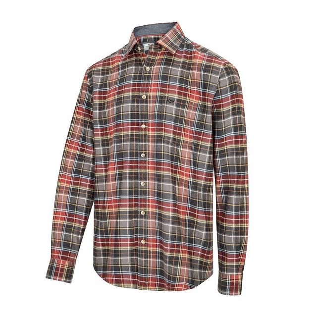 Red Hoggs of Fife Mens Pitlochry Flannel Shirt Chestnut Check image 1