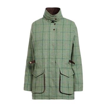 Green Hoggs of Fife Womens Roslin Technical Tweed Field Coat Spring Bracken