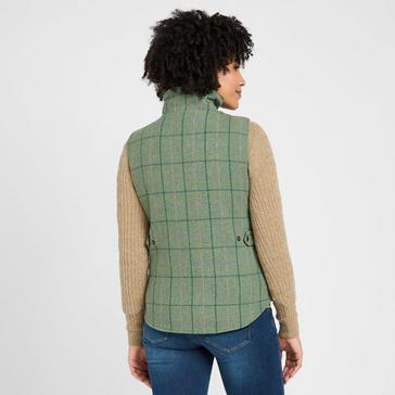 Green Hoggs of Fife Womens Roslin Technical Tweed Waistcoat Spring Bracken