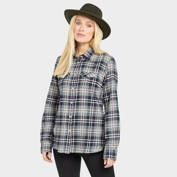 Blue Hoggs of Fife Womens Eilidh Flannel Shirt Navy Marl