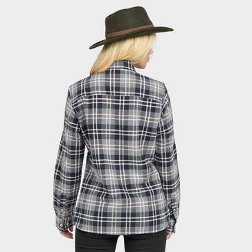 Blue Hoggs of Fife Womens Eilidh Flannel Shirt Navy Marl