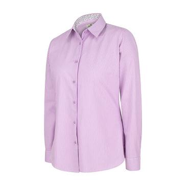 Pink Hoggs of Fife Womens Bonnie II Cotton Shirt Lavender Stripe