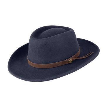 Blue Hoggs of Fife Perth Crushable Felt Hat Navy