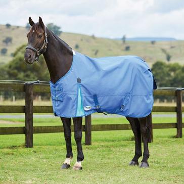 Blue WeatherBeeta ComFITec Classic Standard Neck 100g Medium/Lite Turnout Rug Delft Blue/Mint