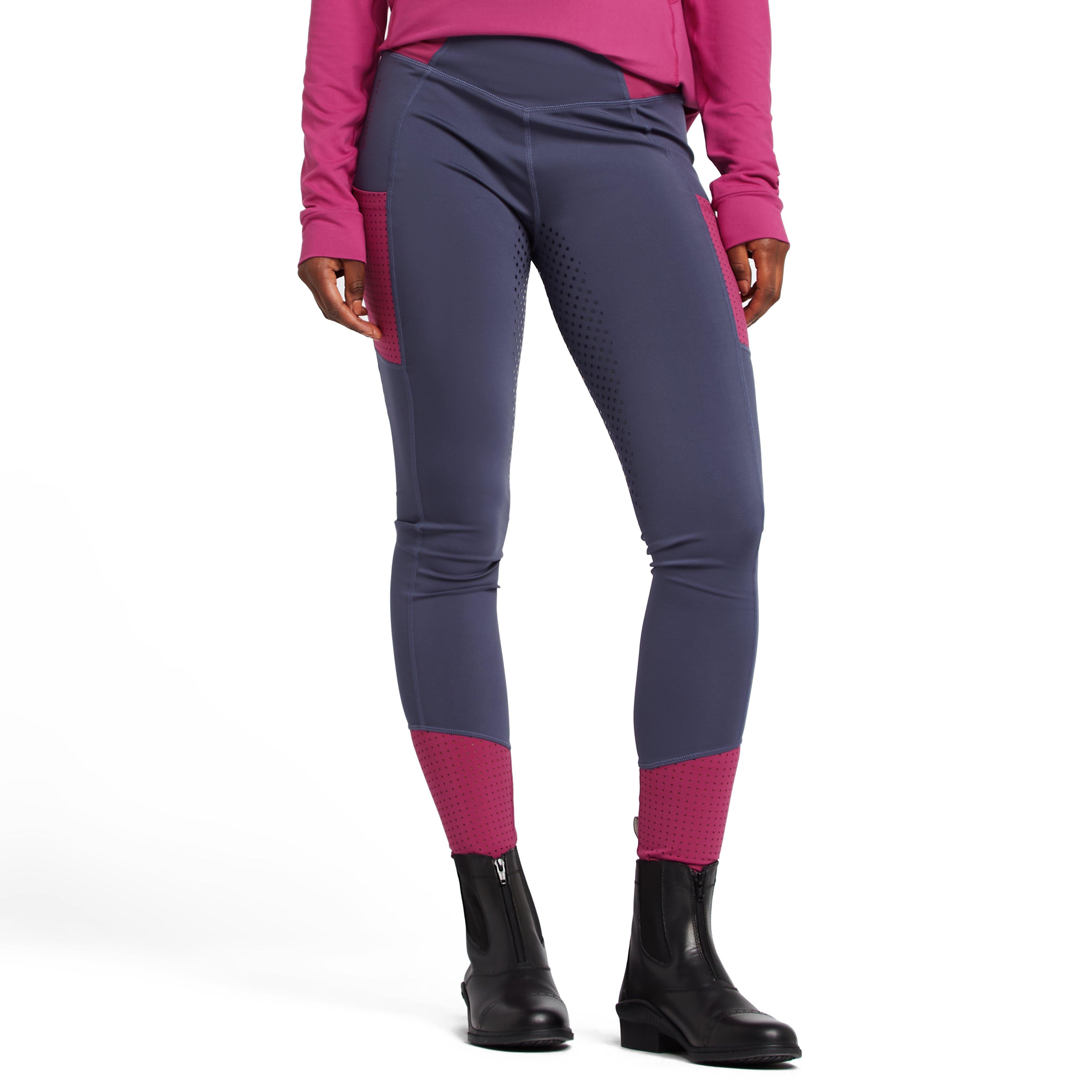 Womens Power Tech Colour Block Full Grip Training Tights Red Violet
