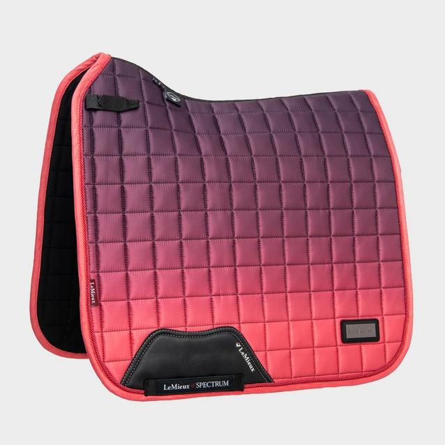 Pink LeMieux Spectrum Dressage Saddle Pad Papaya/Aubergine image 1