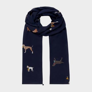 Blue Joules Women's Eco Conway Scarf Navy Dogs