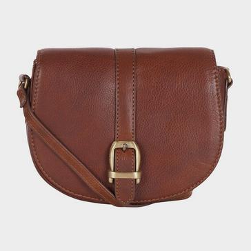 Brown Barbour Laire Leather Saddle Bag Brown
