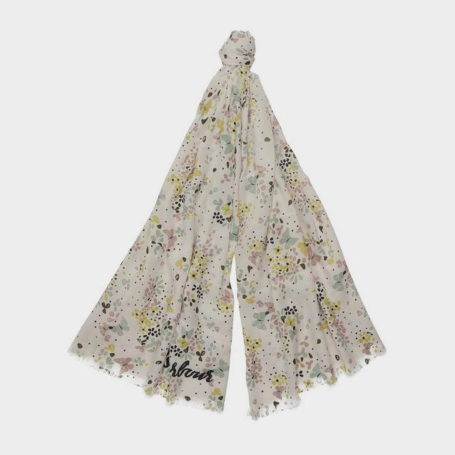 White Barbour Butterfly Print Wrap Cloud image 1