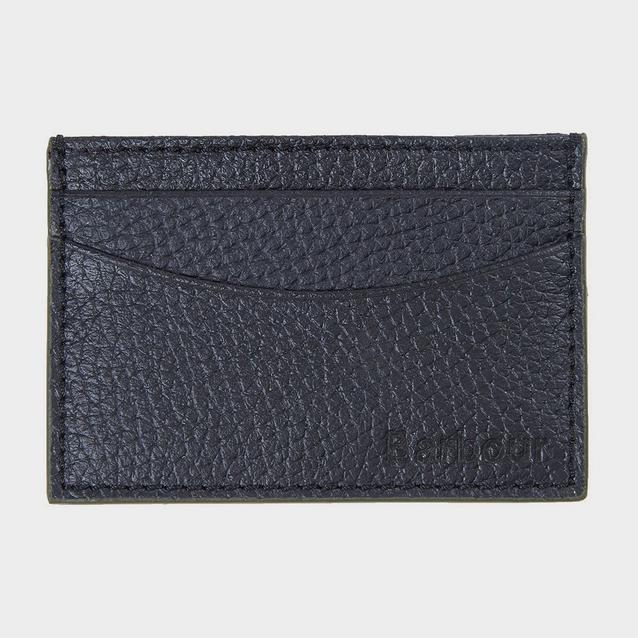 Black Barbour Grain Leather Card Holder Black image 1