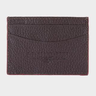 Grain Leather Card Holder Dark Brown
