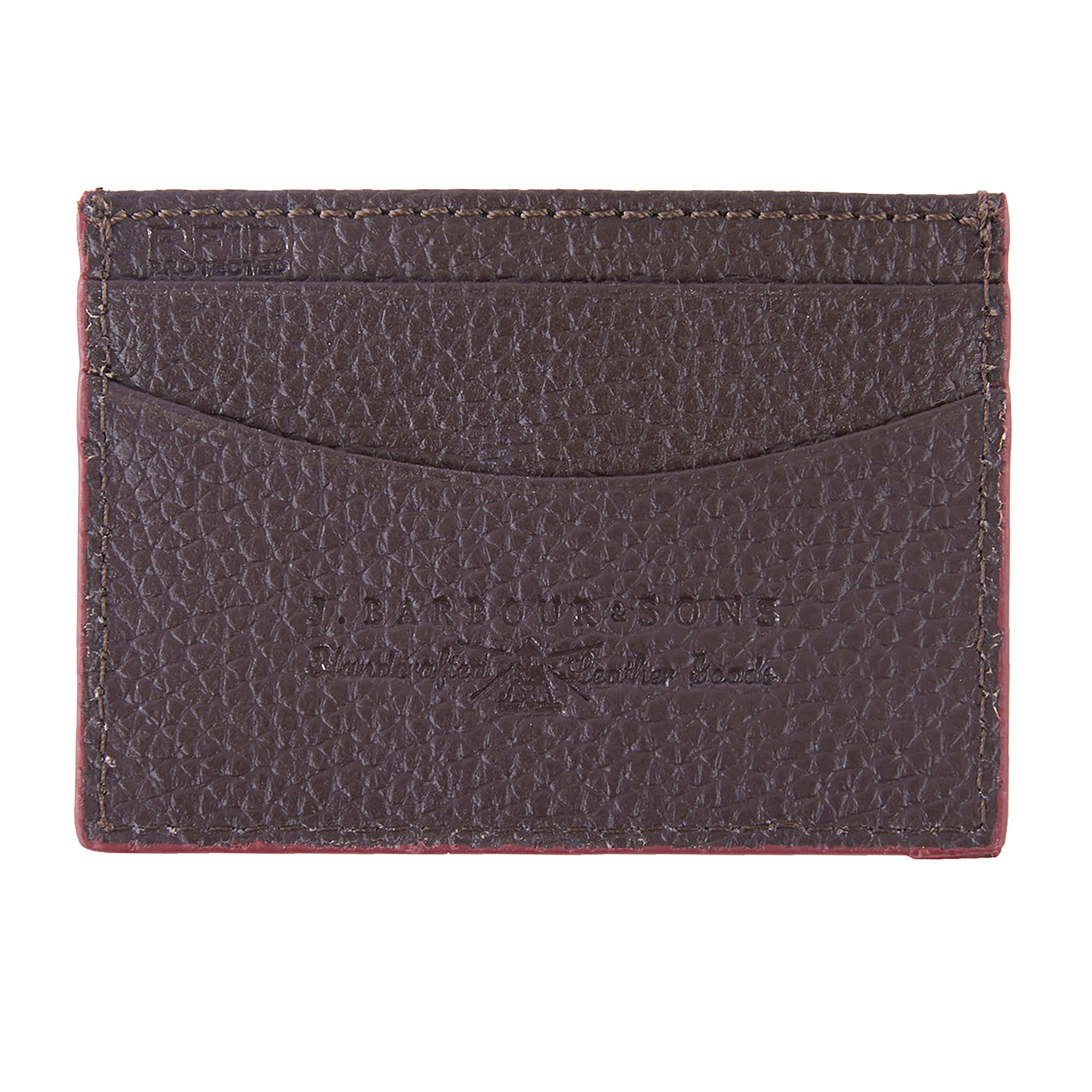 Grain Leather Card Holder Dark Brown