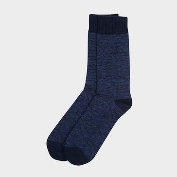 Blue Barbour Texture Twist Socks Navy