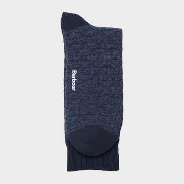 Blue Barbour Texture Twist Socks Navy