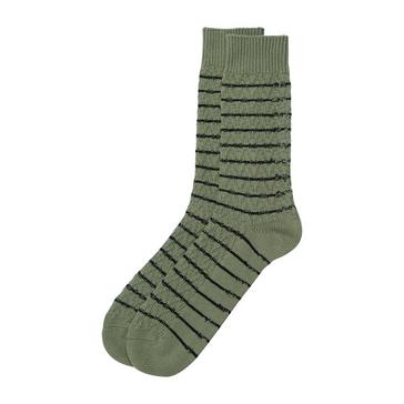 Green Barbour Texture Stripe Socks Olive